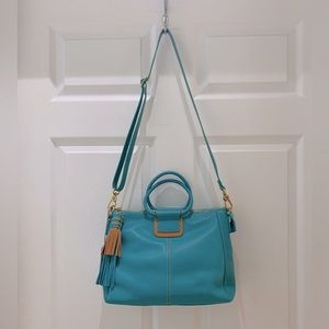 NWT HOBO Shelia Medium Satchel Crossbody Aqua Soft Leather